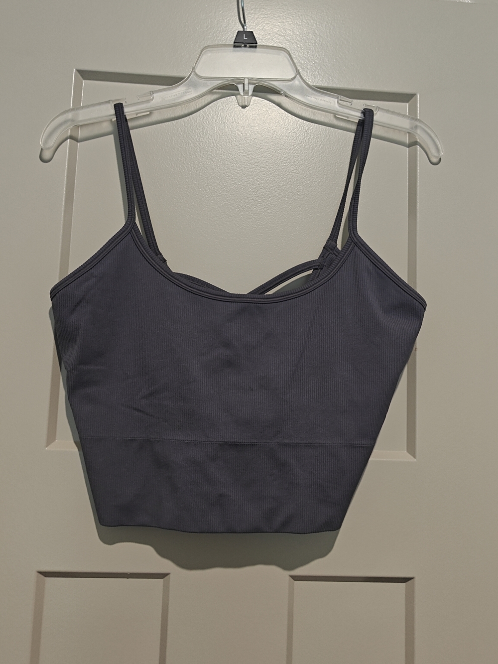 Athleta Ribbed Crop Tank - Charcoal Gray